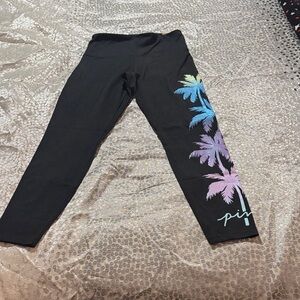 PINK Leggings with Palm Tree Design